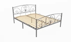 Кровать Нимфея Металл, 160х190 мм, Серый муар, Серый муар, 1630